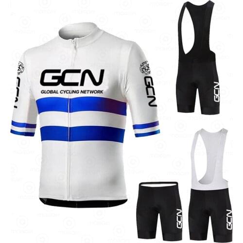 2021 GCN New Cycling Jersey Sets Summer Breathable Team Racing Sport Bicycle Jersey Men Bicycle Clothing Suits Short Bike Jersey
