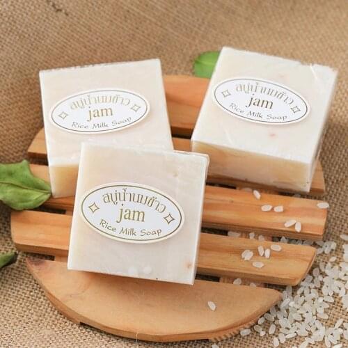 3pcs Thailand Rice Soap 65g Original Thailand Handmade Soap Rice Milk Soap whitening soap goat milk soap Handmade soap for f