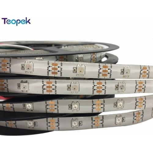 5M WS2812b 30 led/m 150 IC Led strip Waterproof Individually Addressable white PCB DC5V Free shipping
