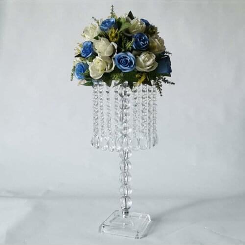 2pcs/lot Acrylic Flower Vases 50CM/ 20" Wedding Table Centerpieces Metal Floral Stands Event Party Road Lead Party Decoration