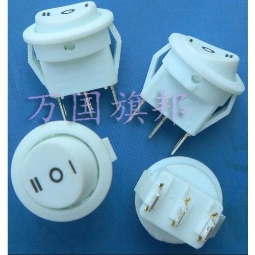 Free shipping 3A 250V 15mm 3P 3T rockey Switch / circular switch white