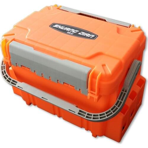 45*30*30cm PP Big Fishing Tackle Box High Quality Plastic Handle Fishing Box Carp Fishing Tools Fishing Accessories