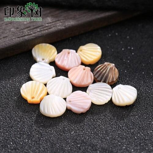 Shell Shape Charm 10*10mm Natural Seashell Pick Colors 1Pc Smooth Side Shell Bead For Handmade Necklace DIY Jewelry Making 19095