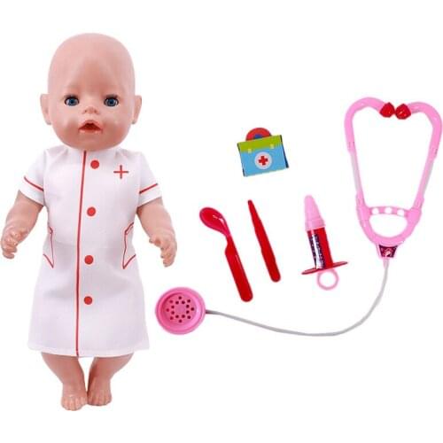 18 inch American Doll Accessories Toy Accessories Stethoscope Plastic Medical Box Stethoscope Syringe