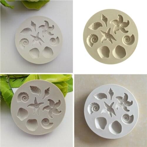 Birthday Cake Mold DIY Ocean Biological Conch Sea Shells Chocolate Cake Silicone Mold Kitchen Liquid Cake Tools