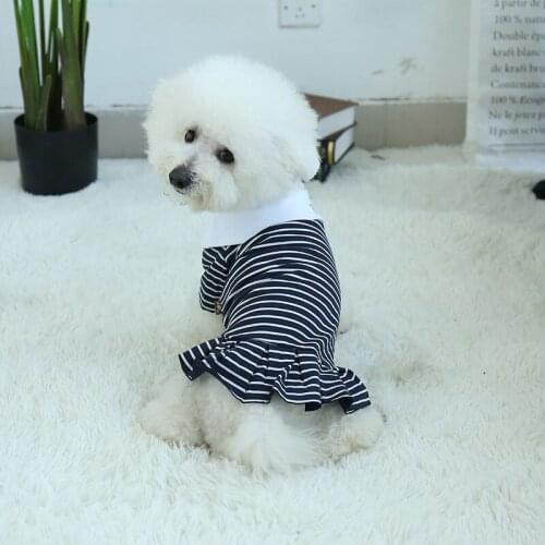 Exquisite Spring and Summer Dog Stripe Dress Striped Style Dress Puppy Medium Cute Pet Clothing Puppy Skirt Dog Clothes