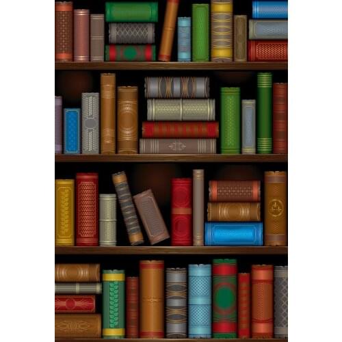 Bookcase backgrounds photography fabric graduation photographic backdrops for professional photographer studio backdrops lv-642