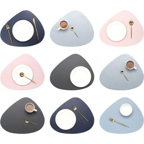 Tableware Pad Placemat Table Mat Leather Heat Insulation Non-Slip Simple Placemats Disc Coaster Placemat For Dining Table