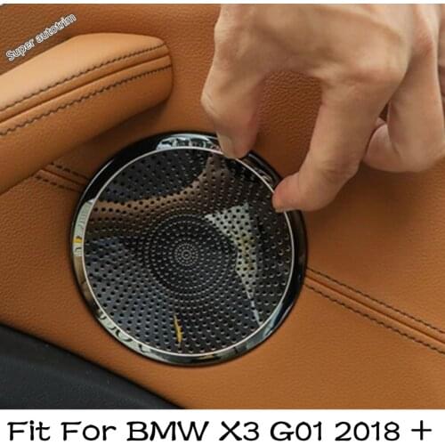 Lapetus Stainless Steel Door Speaker Stereos Tweeter Cover Decorative Trims Fit For BMW X3 G01 2018 - 2021 Interior Accessories