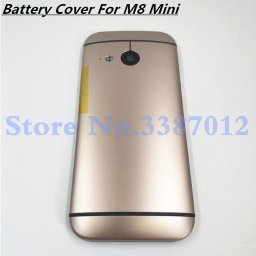 Metal Back Cover For HTC One Mini 2 M8 Mini Rear Housing Back Battery Cover Door Case With Power Volume Button+Camera Lens
