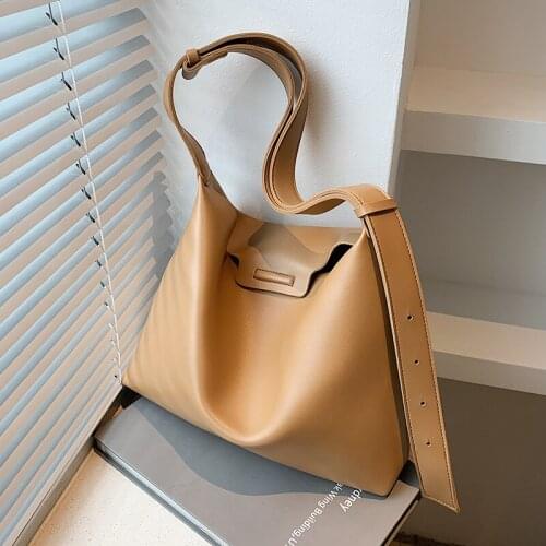 Fashion Soft Side Women Bucket Bag Simple Solid Color Messenger Bag High Quality Luxury Shoulder Bag Trend Crossbody Bag Tote