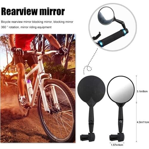 MTB Bicycle Rear View Mirrors 360 Dregree Rotatable Adjustable Handlebar Mounted Convex Mirror For Mountain Road Bike Cycling