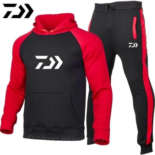 Daiwa Mens Autumn Autumn Fishing Clothing Windproof Keep Warm Fishing Suits Sports Suit Two-piece Camping Sport Fishing Clothes