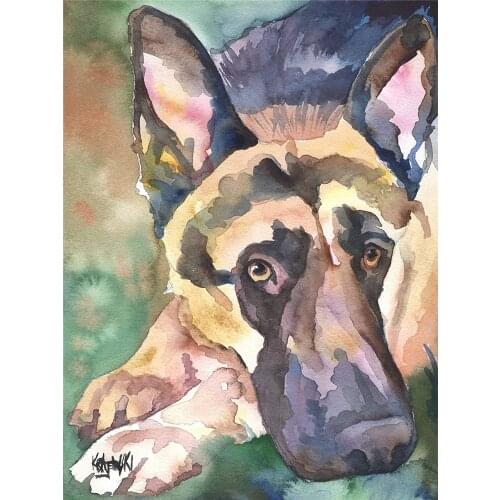 Animal German Shepherd Printed Fabric 11CT Cross-Stitch Set DIY Embroidery DMC Threads Needlework Painting Craft Hobby Magic