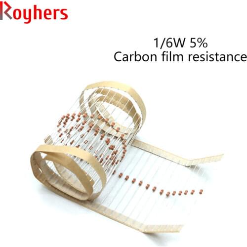 100Pcs 1/6W Carbon Film Resistor Set 0R-22M 5% Tolerance 47R 68R 91R 120R 160R 200R 270R 360R 510R 2 Ohm Electronics Resistance