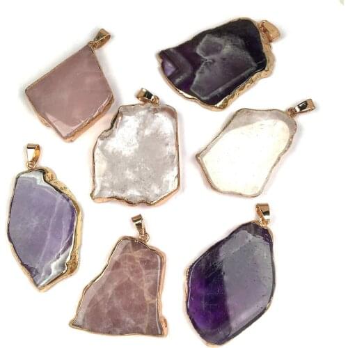 Natural Stone crystal Pendant irregular shape Exquisite Pendants charms for Jewelry making DIY Necklaces Accessories size40x50mm
