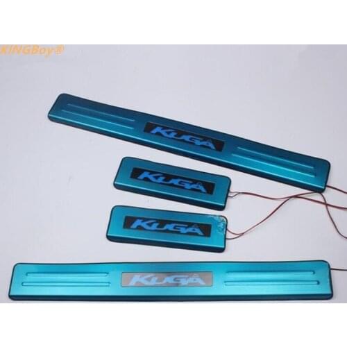 Stainless steel LED Scuff Plate/Door Sill Protector Sticker Car Styling For 2013-2018 Ford Kuga(4PCS)