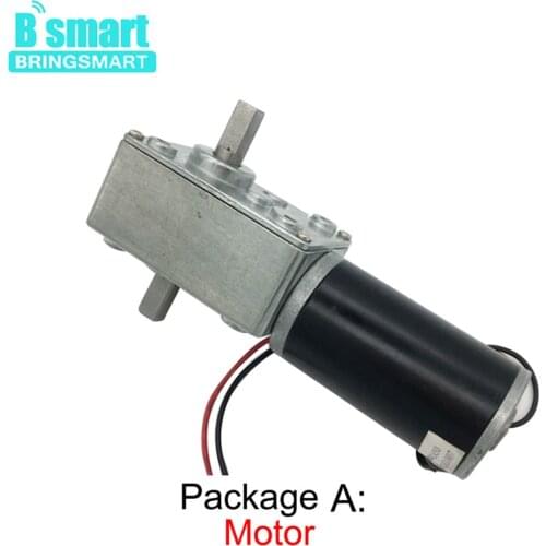 Bringsmart DC Worm Gear Motor A58SW31ZYS 12V Low Speed 24V Double Shaft Reducer Self Locking Gerabox Reversible Micro Motor