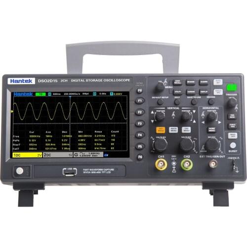 DSO2D15 Oscilloscope Meter Desktop Oscillograph Oscillometer 800*480 Pixel 7 Inch TFT LCD Screen 2CH+1CH Channels 150MHz Band