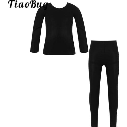 Autumn Toddler Kids Girls Gymnastics Dancewear Outfits Long Sleeve Winter Tracksuits Children Dance Top + Pants Sports Set