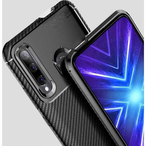 Shockproof Silicone Case For Huawei Honor 9X STK-LX1 Luxury Carbon Fiber Cover On Honor9X Accessory For Honor 9X Premium Fundas