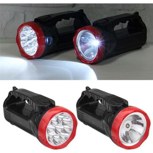Super Bright Rechargeable 1 Or 9 LED Handheld Portable Flashlight Searchlight For Outdoor Camping Travel