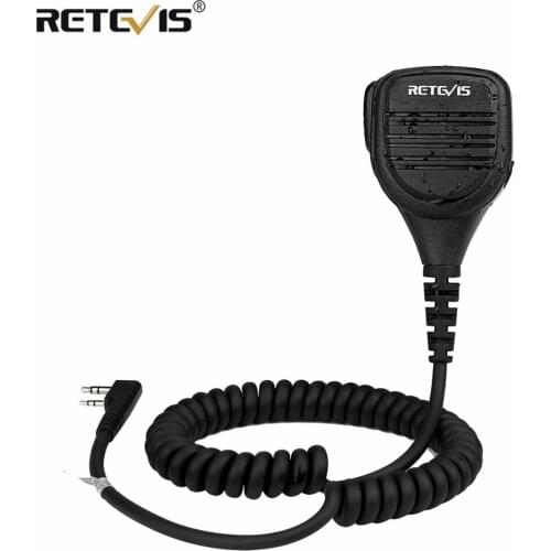 Retevis RS-112 2Pin TK Plug IP54 Waterproof Remote Speaker Microphone with 3.5mm headset jack for Kenwood Baofeng Walkie Talkie