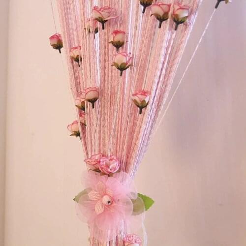 Tulip String Curtain For Living Room Door Curtains Yarn Thread Filament Curtains Kitchen Window Treatments 9Colors 1m*2m/3m*2.9m