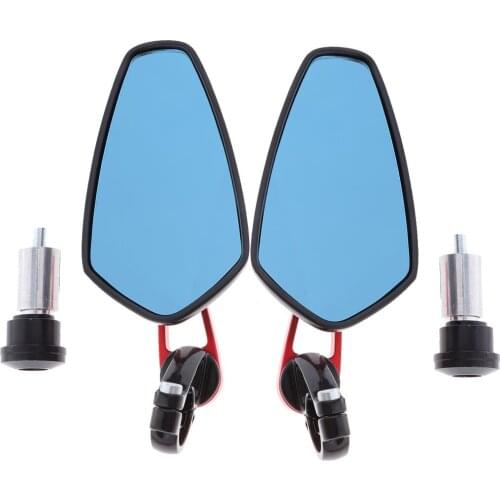 Handle Bar End Rearview Mirror for Motorbike - 7/8inch Blue Mirror