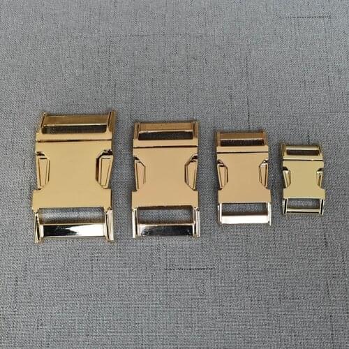 1 Pcs/Lot 15mm 20mm 25mm 32mm Golden DIY Accessories Backpack Buckles Dog Collar Webbing Quick Release Metal Buckle Safety Clasp