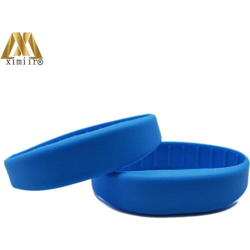 100Pcs 13.56Mhz F1108 MF RFID Pure Color Bracelet Silicone NFC Wristband Watch Card Wrist Band Access Control Card EM-04-13