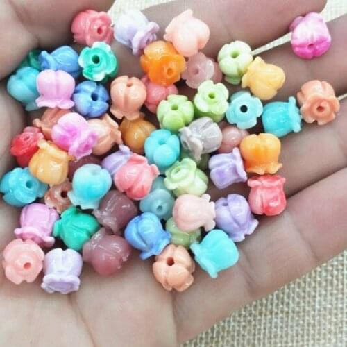 20pcs new blue ling flower matching beads size 8x8mm clay material jewelry accessories and findings top selling items mix colors