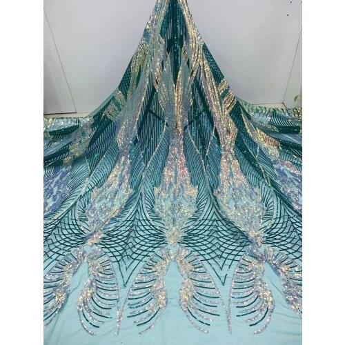 2020 High Quality Sequins African Mesh Lace Fabric French Net Tulle Lace Fabric For Nigerian Wedding Dress Sewing