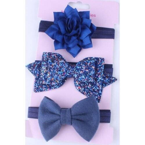 3pcs Infant Baby Girls cute flower Bow Headband Newborn Bunny Rabbit Elastic Hairband Hair Accessories hair pin for baby girl