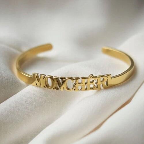 3UMeter Fashion Customized Name Bracelet Women Baby Personality Bangle