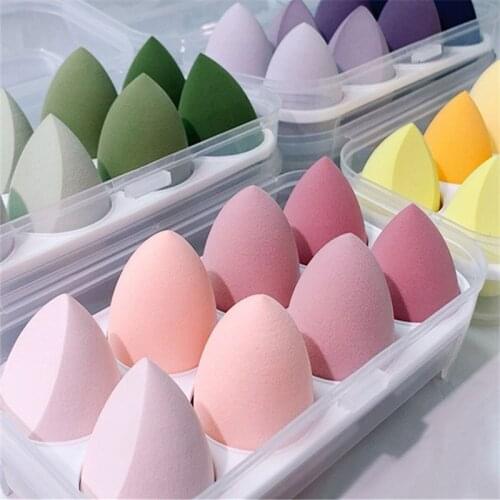 4/8 Pc Beauty Sponge Stand Storage Case Makeup Blender Puff Holder Empty Cosmetic Egg Shaped Rack Transparent Puffs Drying Box