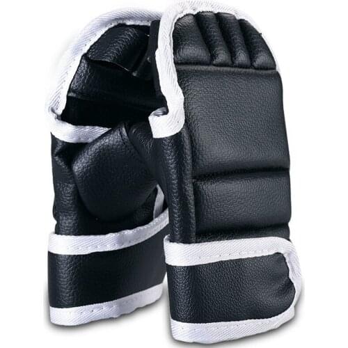 Boxing Gloves Half Finger PU Mitts Free Fight Sanda Karate Sandbag TKD Taekwondo Gloves Boxe MMA Muay Thai Training Kickboxing