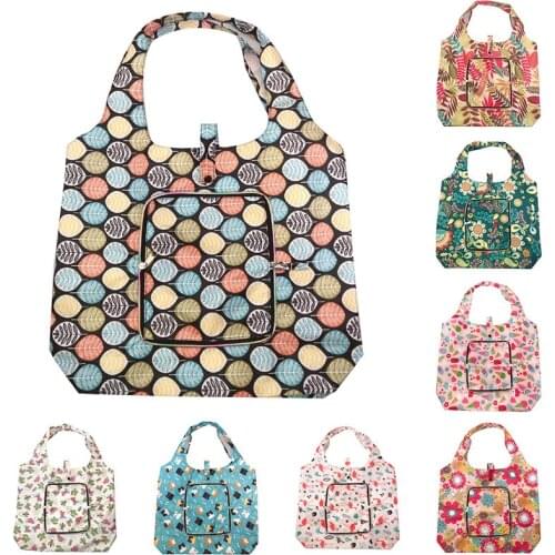 Big Size Thick Oxford Large Tote Eco Reusable Polyester Portable Shoulder Womens Handbags Folding Pocket Shopping Bag Foldable