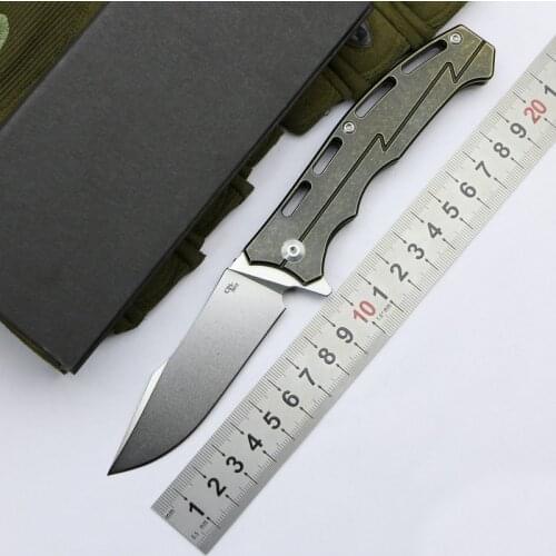 CH Knife CH3009 Flipper ball bearing folding knife D2 blade Titanium handle outdoor camping hunting pocket Knives EDC tools