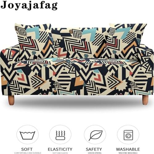 Abstract Geometric 1/2/3/4 Seater Stretch Sofa Cover For Living Room Dust-proof Elastic Slipcover All-cover Couch Covers