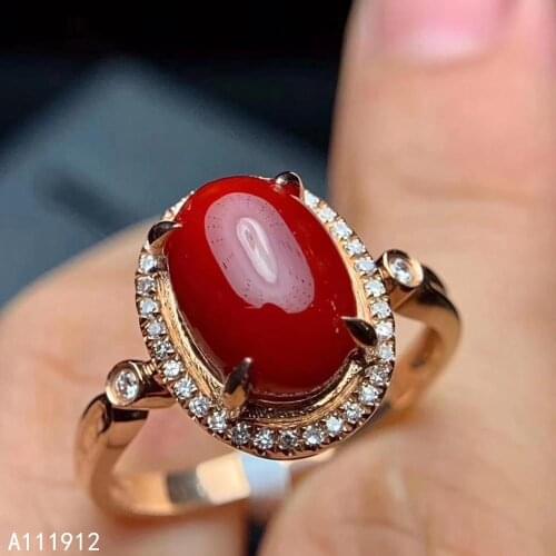 KJJEAXCMY fine jewelry natural red coral 925 sterling silver new women ring support test classic