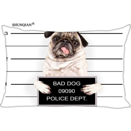 LUQI Bedding Set 20x30 inch Twin Sides Pillow Case Pug Life Quote Dog Soft Decorative Cotton Pillowcase