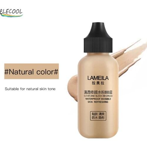ELECOOL BB Cream Base Makeup Full Concealer Liquid Face Foundation Contour Palette Waterproof Brighten Skin Stone Whitening Tool