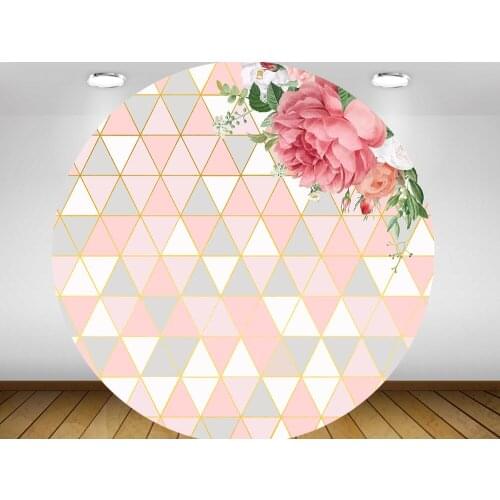 Bridal shower backdrop Round Panel circle background wedding flower party decoration candy dessert table banner fabric polyester