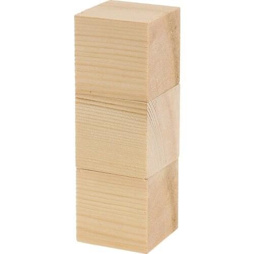 Natural Wood Cube Blocks Unfinished Wooden Cubes For Hobbies Model Making Craft