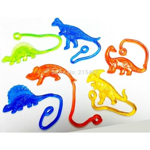 2 PIECE Sticky DINOSAURS birthday party Favor Favour prize pinata Bag Filler Loot Gag Gift Vending toy Wholesales capsule