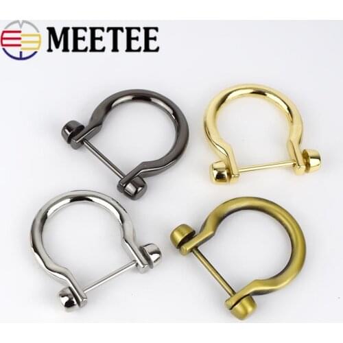 Meetee 2/5pcs 24mm D Rings Metal Bag Buckles Removable Screw Shoulder Strap Hang D-ring Buckle Clasp Hooks DIY Leather Craft