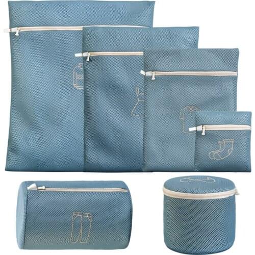 Embroidery Laundry Bag Wash Underwear Washing Machine Bags Portable Clothing Organizer Lingerie Socks Bra Laundry Basket