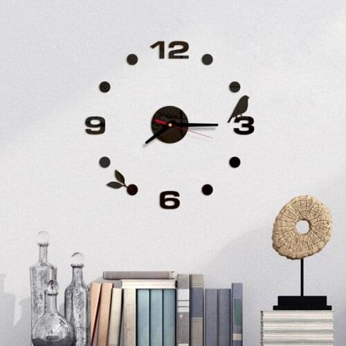 Wall Clock Modern Design DIY Black Cat Bird Quartz Wall Clocks Home Decor Orologio Muro Livingroom Decor Creative Kitchen Clock