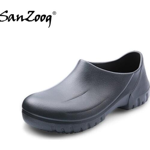 Non Slip Oil Resistant Chef Shoes For Men Kitchen Work Restaurant Working White Women Rubber Sandals Cook Hotel Hospital 36-47